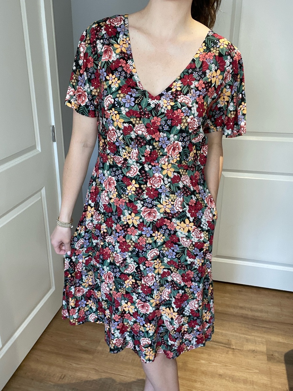 Tamga Emery Dark Floral Midi Dress